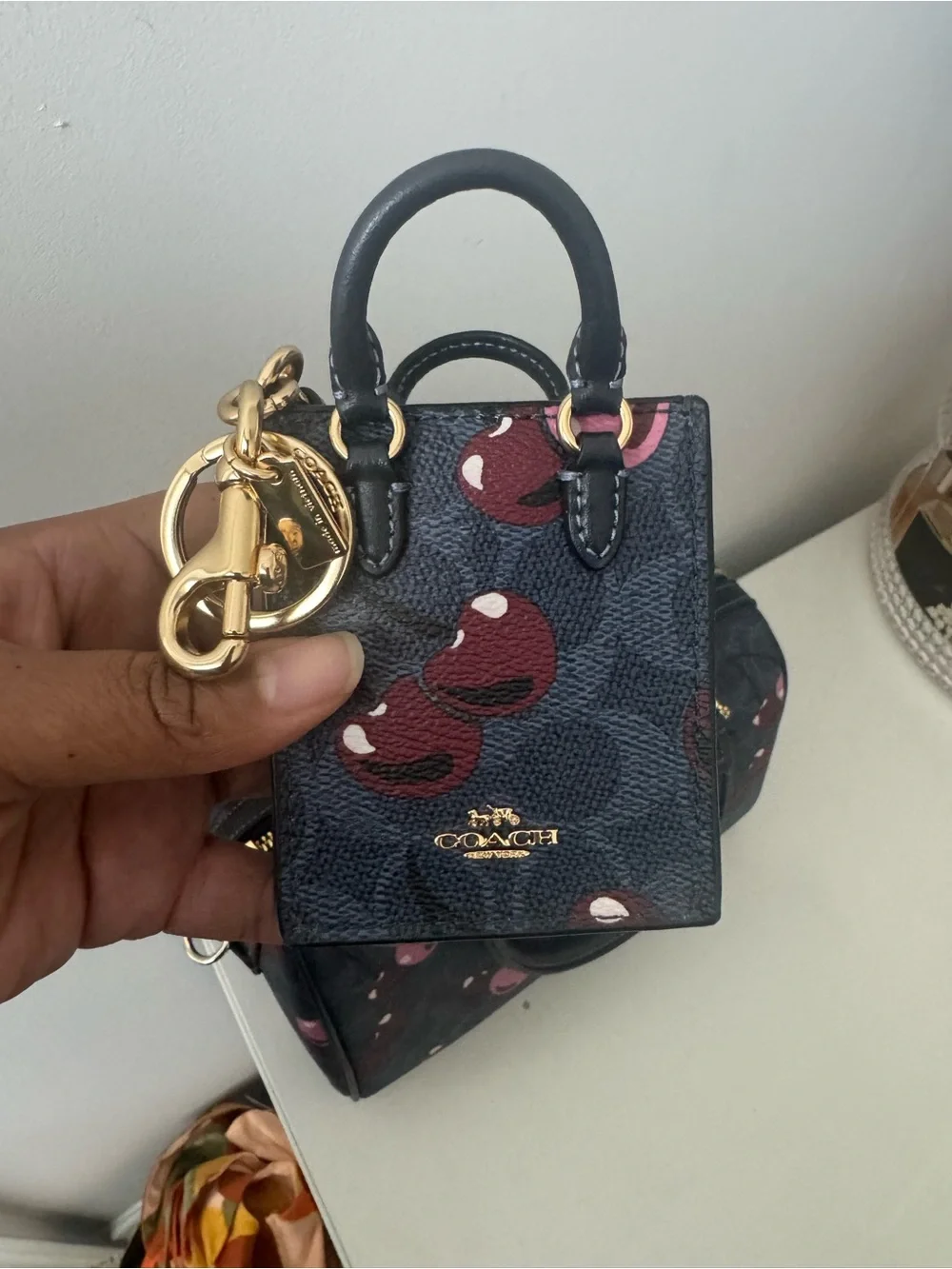 NWT Coach Rowan Satchel Cherry Signature Canvas | NWOT Snap Wallet & Charm